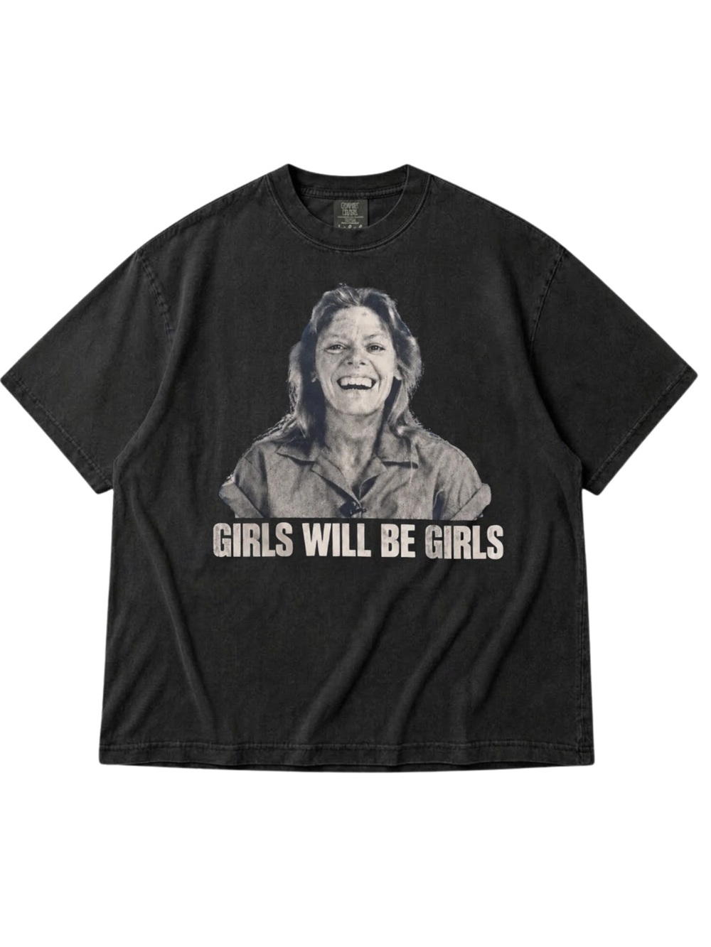 Comfort Colors Black Graphic Tee with Vintage Portrait